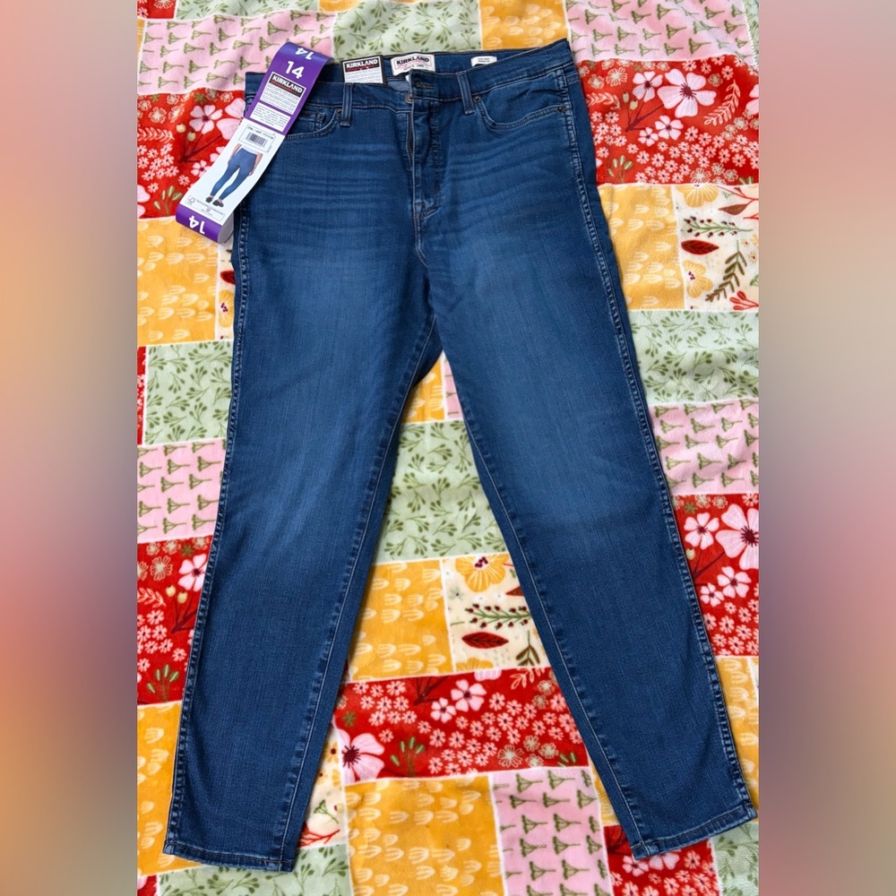 Kirkland Signature High-Rise Skinny Jeans - Blue New Size 14 - Picture 4 of 5